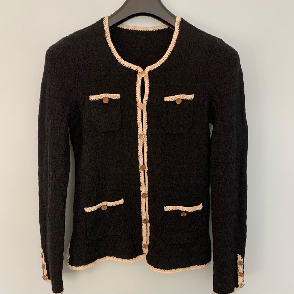 Trina Turk 100% wool cardigan sweater Sm